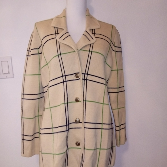 Plaid Cream Women's jacket - Picture 1 of 5